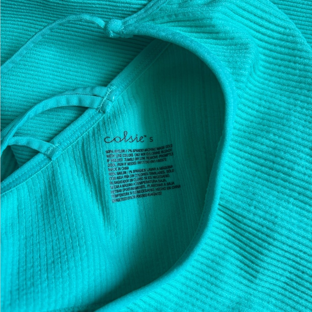 Colsie Aqua Ribbed Set - Picture 3 of 4